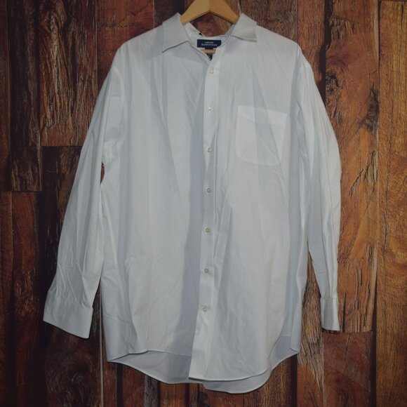 LANDS' END Men's 18.5 - 37T Traditional Fit. No Iron Supima Pinpoint Dress Shirt - Picture 1 of 6
